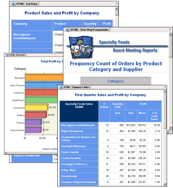 SAS Enterprise Guide reports